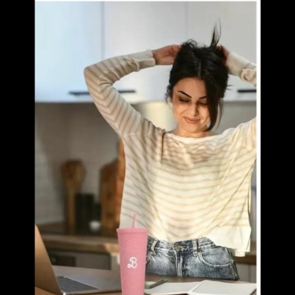 Studded Tumbler With Lid And Straw - Picture 2 of 4